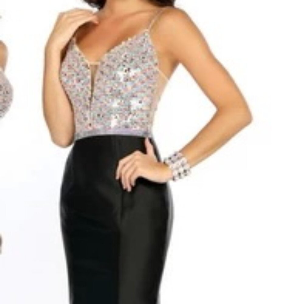 Envious Couture Black Multi Embellished Gown Gown